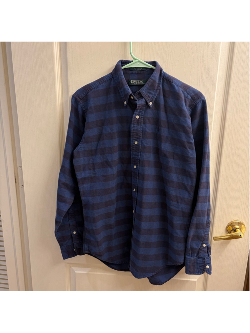 Vintage Polo Ralph Lauren Button Up Shirt Blue Checkered